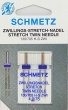 Игла двойная для стрейча Schmetz №4,0/75 с двумя иглами в пластине