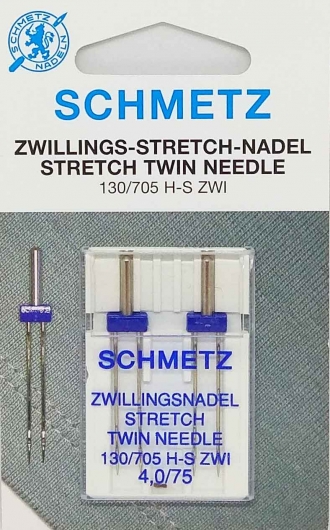 Игла двойная для стрейча Schmetz №4,0/75 с двумя иглами в пластине