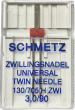 Игла двойная универсальная Schmetz №3,0/90