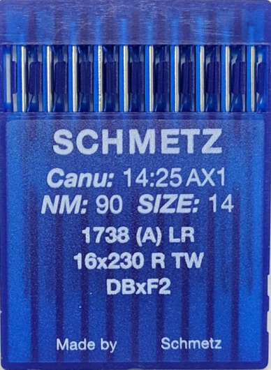 Иглы для кожи Schmetz 1738 (A) LR (DВx1 LR) №90 для промышленных швейных машин