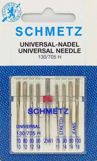 Набор комбинированных игл Schmetz 9 игл в наборе (универсальные, стрейч, джинс плюс двойная игла)