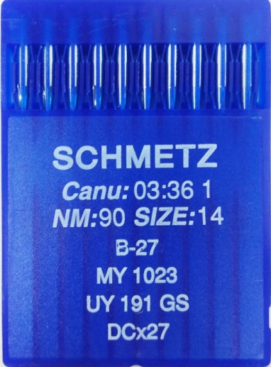 Иглы Schmetz DCx27 №90 для промышленных оверлоков