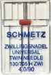 Игла двойная универсальная Schmetz №4,0/90