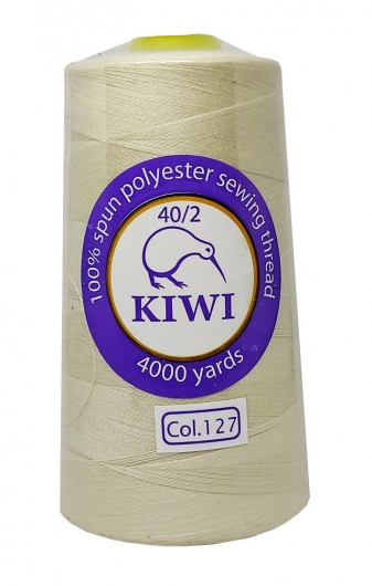 Нитки швейные Kiwi молочные 4000 ярдов №40/2 (127)