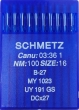 Иглы Schmetz DCx27 №100 для промышленных оверлоков