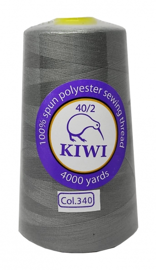 Нитки швейные Kiwi серый 4000 ярдов №40/2 (340)