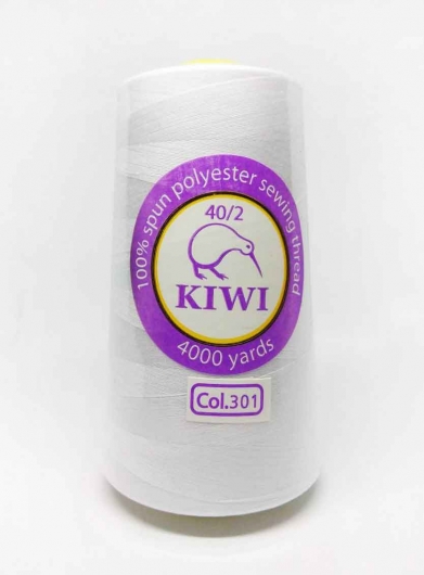 Нитки швейные KIWI белые 4000 ярдов №40/2 301