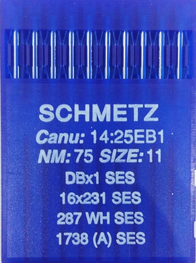 Иглы для трикотажа Schmetz DBx1, SES №75 для промышленных швейных машин