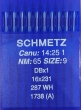 Иглы универсальные Schmetz DBх1 №65 для промышленных швейных машин