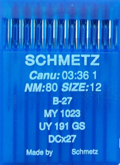 Голки Schmetz DCx27 №80 для промислових оверлоків