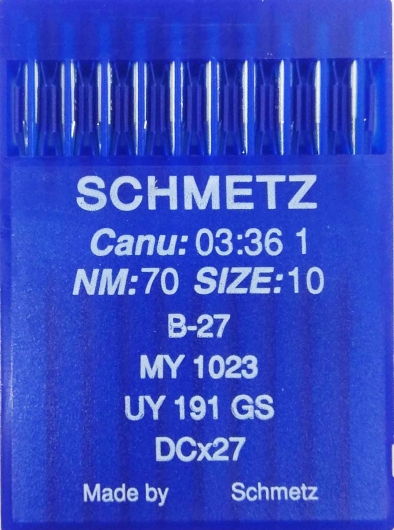Голки Schmetz DCx27 №70 для промислових оверлоків