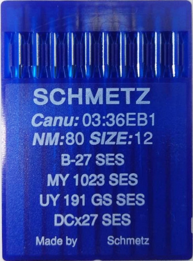 Голки для трикотажу Schmetz DCx27, SES №80 для промислових оверлоків
