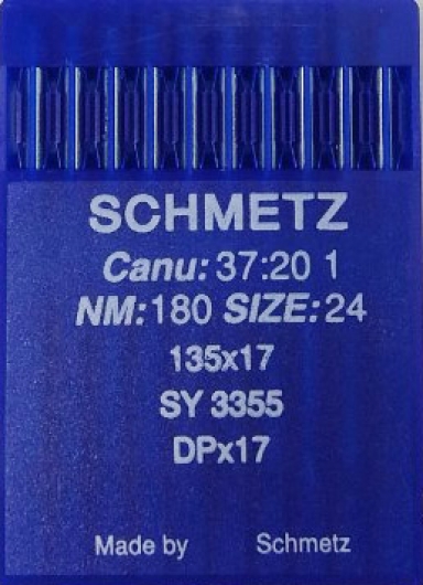 Голки Schmetz DPх17 №180 для безпосадкових промислових швейних машин
