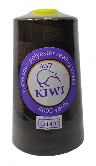 Нитки швейні Kiwi коричневі 4000 ярдів №40/2 (493)