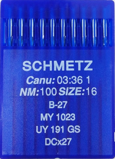 Голки Schmetz DCx27 №100 для промислових оверлоків