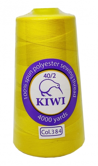 Нитки швейні Kiwi жовті 4000 ярдів №40/2 (384)