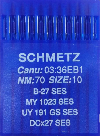 Голки для трикотажу Schmetz DCx27, SES №70 для промислових оверлоків